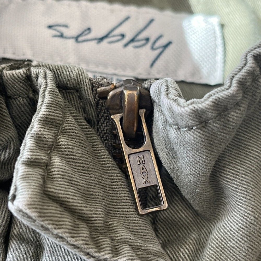 Womens Military Utility Jacket Sweatshirt Medium Olive Army Green 90s Grunge - Picture 7 of 16